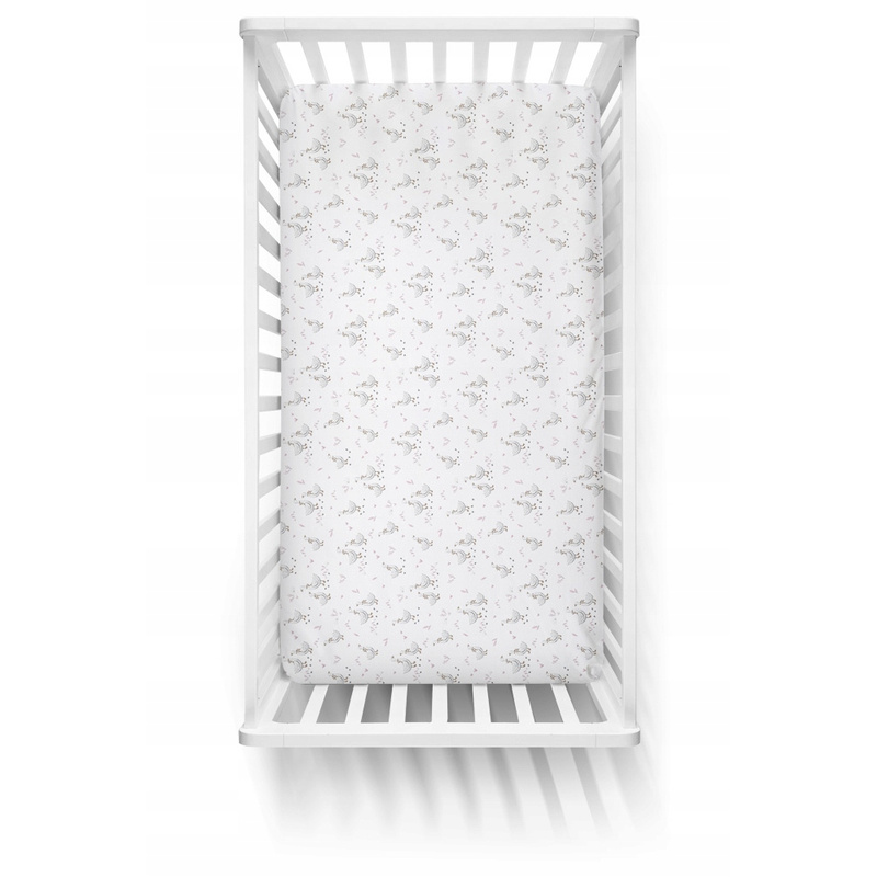Pamučna navlaka za dječji krevetić 140x70 cm s elastičnom trakom - Uzorak "Patke s ružama" - Posteljina za bebe - Visoka kvaliteta, prozračna, izdržljiva - Slika 2