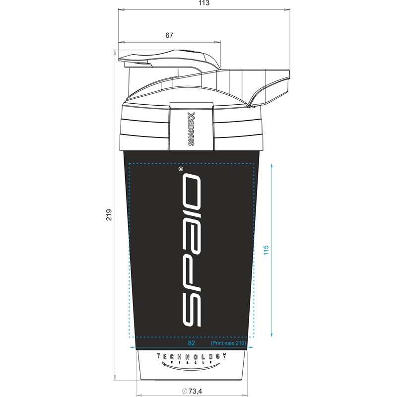 SPAIO Unicolor 700ml Shaker Boca - Mikser za Fitness & Gimnastiku - Bez BPA, Sigurna za perilicu posuđa, Polipropilen prehrambene kvalitete - Slika 2