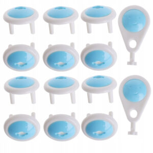 Zaštitne navlake za utičnice s ključem - 12 komada, sigurnosni zaštitnici za električne utičnice - Zaštita od djece za dom