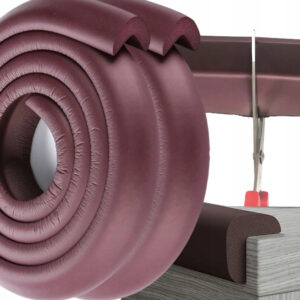 Pjenasta zaštitna traka za rubove - 400 cm smeđa sigurnosna podloga za kutove namještaja, stolove, stolice, radne stolove - zaštita za djecu, jednostavna montaža, mekana apsorpcija udaraca