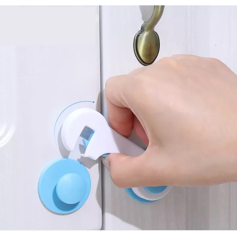 10-Komadni Bijeli i Plavi Sigurnosni Brave za Ormare i Ladice s Jakim Ljepilom za Zaštitu Djece - Slika 5