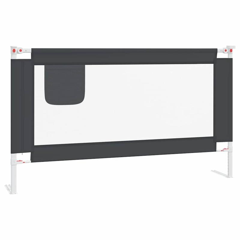 Ograda za dječji krevet 140x25 cm, tkanina tamnosiva - Slika 2