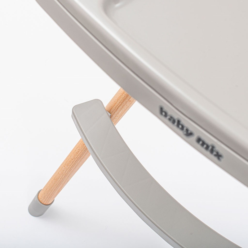 Baby Mix Freja Drvena Visoka Stolica u Prašnjavo Ružičastoj Boji - Slika 6