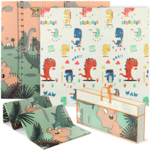 Podloga za bebe 196 X 176 X 1.5 Cm Sklopiva Dvostrana Podloga za Puzanje Višebojna