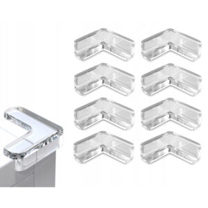 8x Prozirni PVC Štitnici za Kutove Namještaja za Stolove, Ormariće i Police - Zaštitni Odbojnici za Djecu s Dvostranom Ljepljivom Trakom