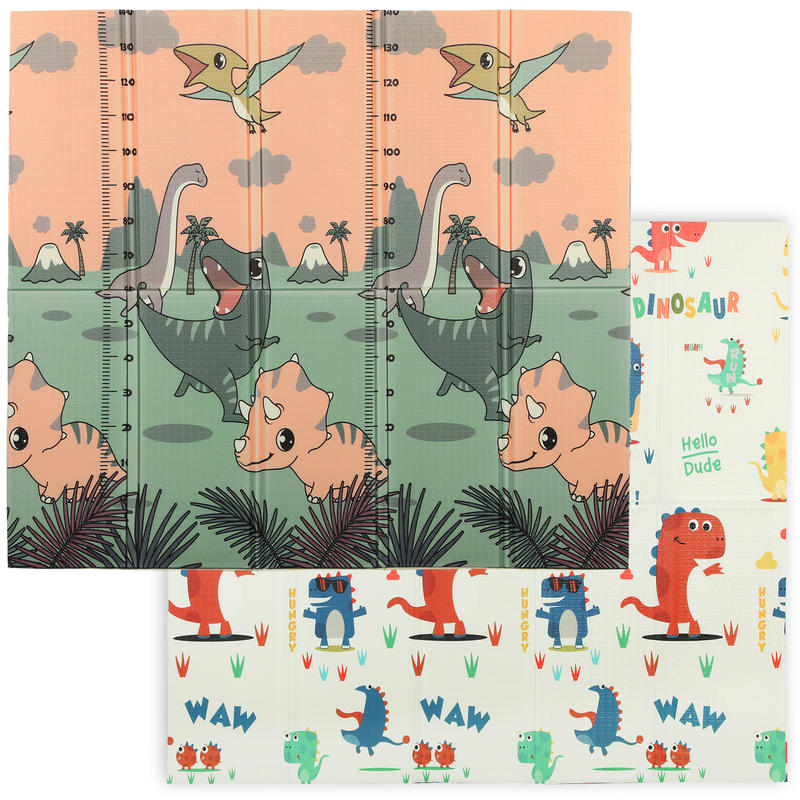 Podloga za bebe 196 X 176 X 1.5 Cm Sklopiva Dvostrana Podloga za Puzanje Višebojna - Slika 10