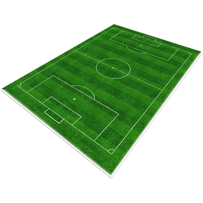 Podloga za igru za djecu 160×230 cm s temom nogometnog terena, debljine 6 mm, mekani edukativni tepih s protukliznom podlogom za dječju sobu, spavaću sobu i igraonicu.