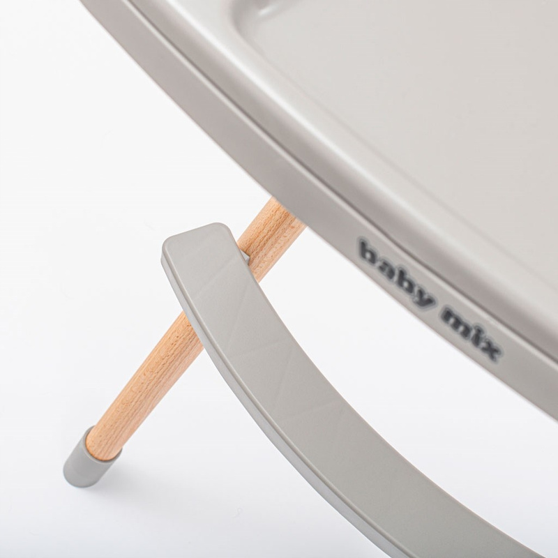 Baby Mix Freja Drvena Visoka Stolica u Prašnjavo Ružičastoj Boji - Slika 10