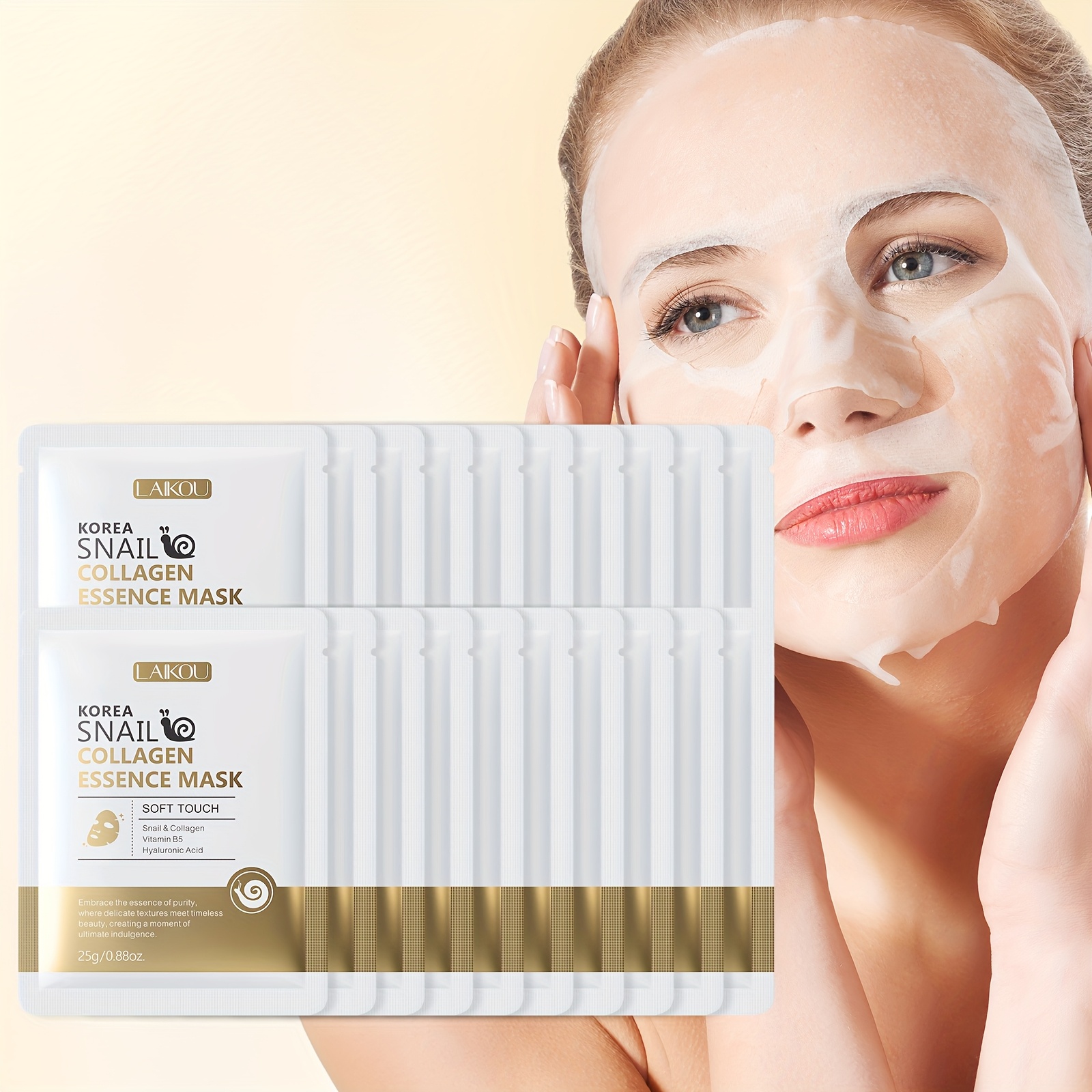 LAIKOU Korejski set za njegu kože sa puževim sluzom, tonik, serum zračnosti, krema oko očiju, crema lica, gelišteće sredstvo, 20 komada maska za licе, dubinska hidratacija, poklon za Valentinovo ili rođendan - Slika 7