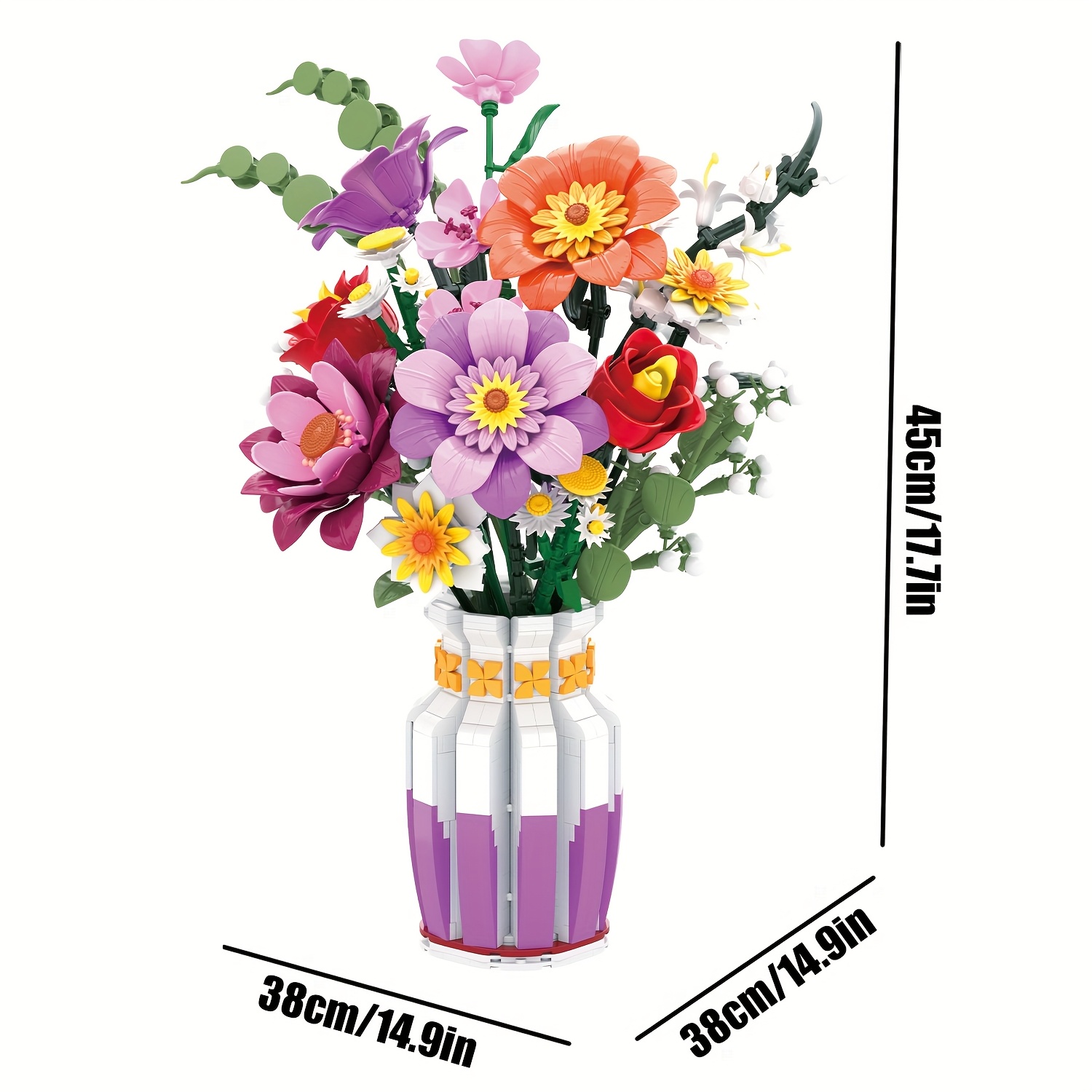 ada Proljetni Buket Umjetnih Cvijeća Građevinski Blokovi Set - Slika 8