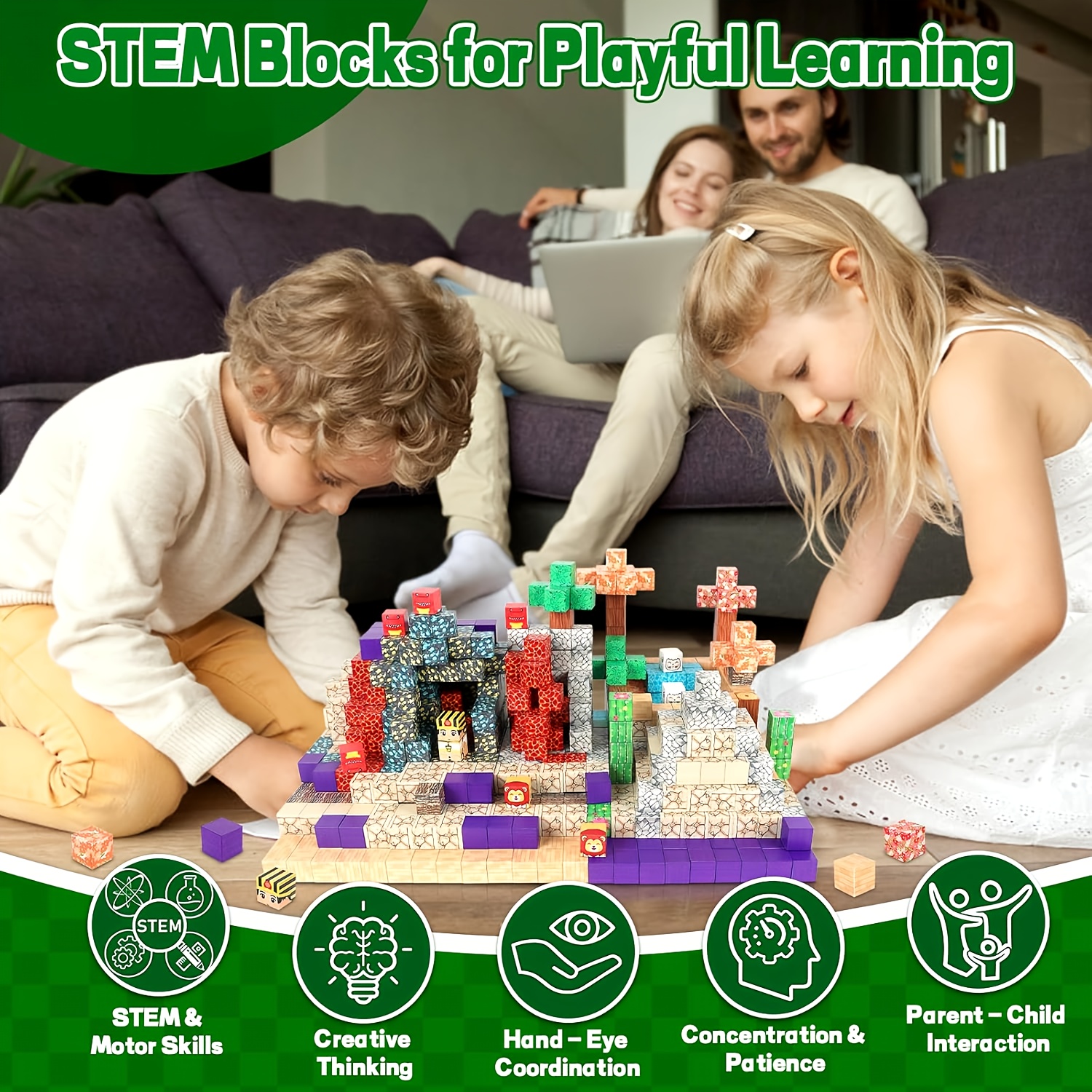 Magnetni građevinski set za djecu – 150 kom, STEM kreativne slagalice - Slika 6