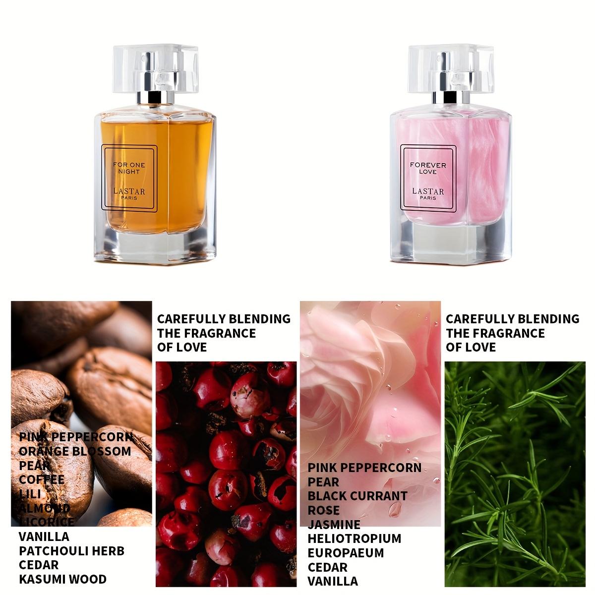 Poklon kutija ženski parfem u spreju, 2 bočice s različitim mirisima, dizajn staklene bočice, jednostavno i elegantno, svjež i dugotrajan miris, nježno i elegantno, prikladno za razne prilike, za vašu partnericu, osobnu upotrebu, Dan majki, ukupno 100 ml - Slika 6