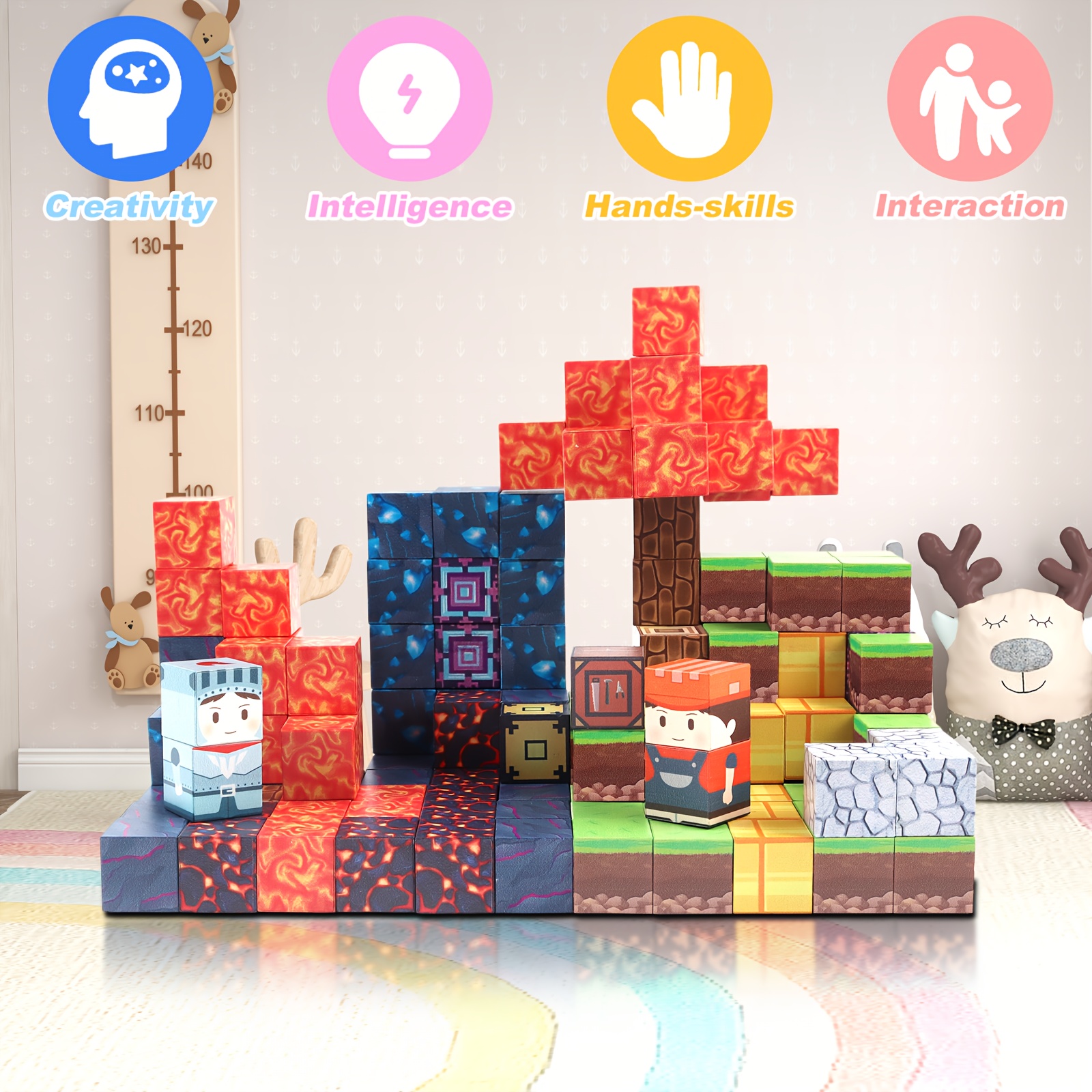 Magnetni građevinski set za djecu – 150 kom, STEM kreativne slagalice - Slika 5