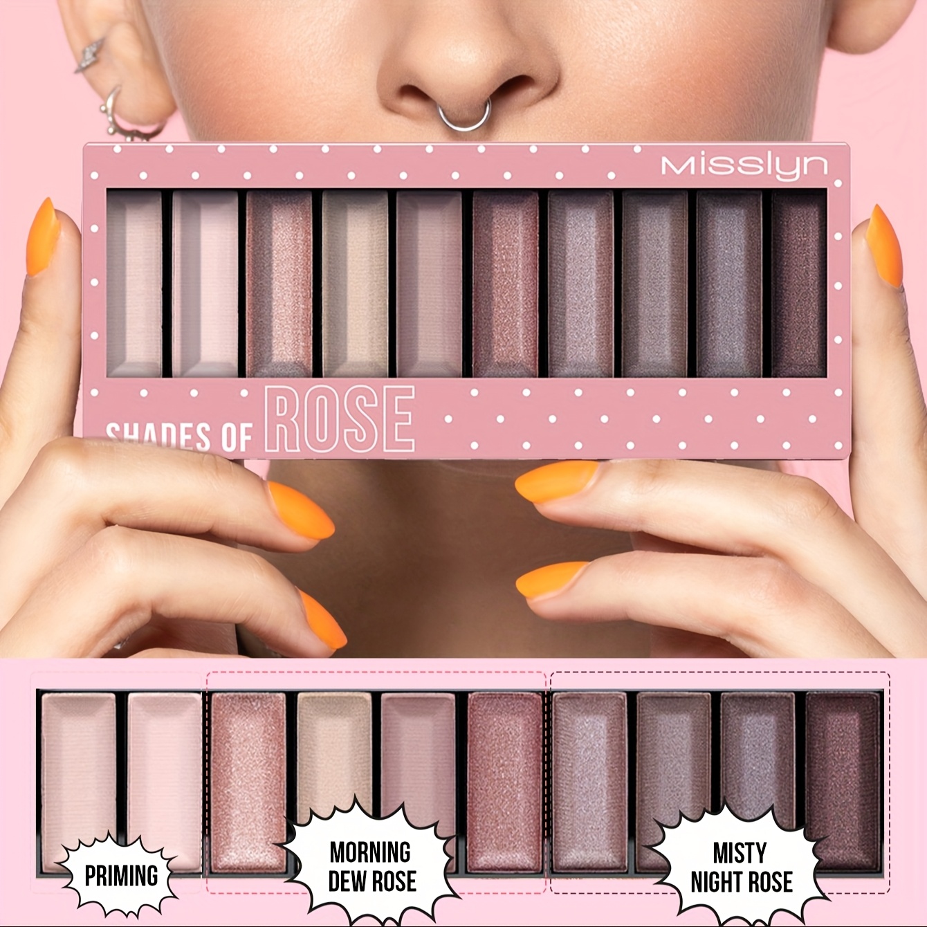 All-in-One Paleta Sjenila s Pokretnim Sun Visorom - Mat i Šljokasti Efekti, Nude Nijanse od Svijetlih do Tamnih (Bež, Braon, Roza, Siva, Crna), Dugotrajna Formula za Svakodnevne i Večernje Makeup Izglede - Organizator i Paleta u Jednom, Višenamjenski Alat za Šminkanje, Elegantno Pakiranje, Lagana Primjena - Slika 5