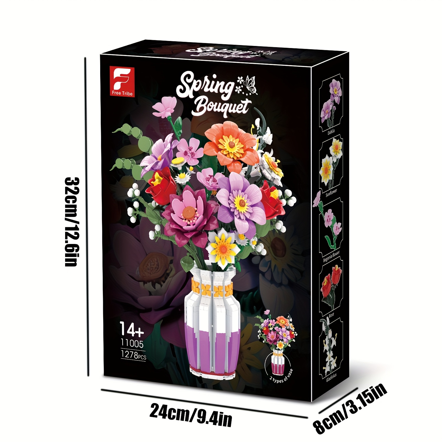 ada Proljetni Buket Umjetnih Cvijeća Građevinski Blokovi Set - Slika 9