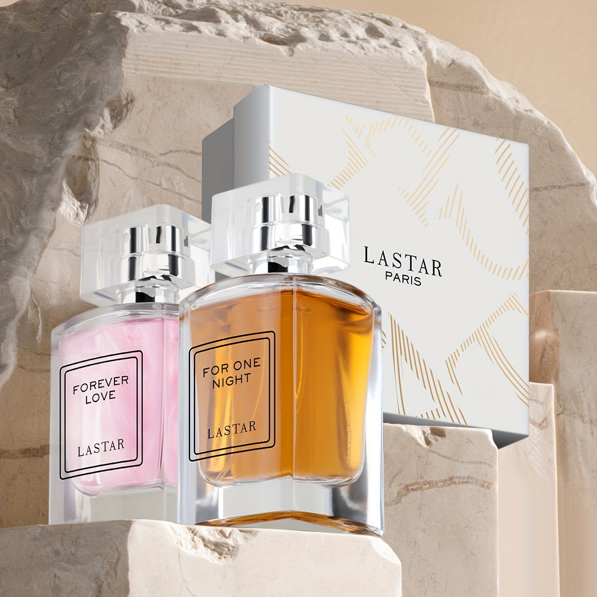 Poklon kutija ženski parfem u spreju, 2 bočice s različitim mirisima, dizajn staklene bočice, jednostavno i elegantno, svjež i dugotrajan miris, nježno i elegantno, prikladno za razne prilike, za vašu partnericu, osobnu upotrebu, Dan majki, ukupno 100 ml - Slika 5