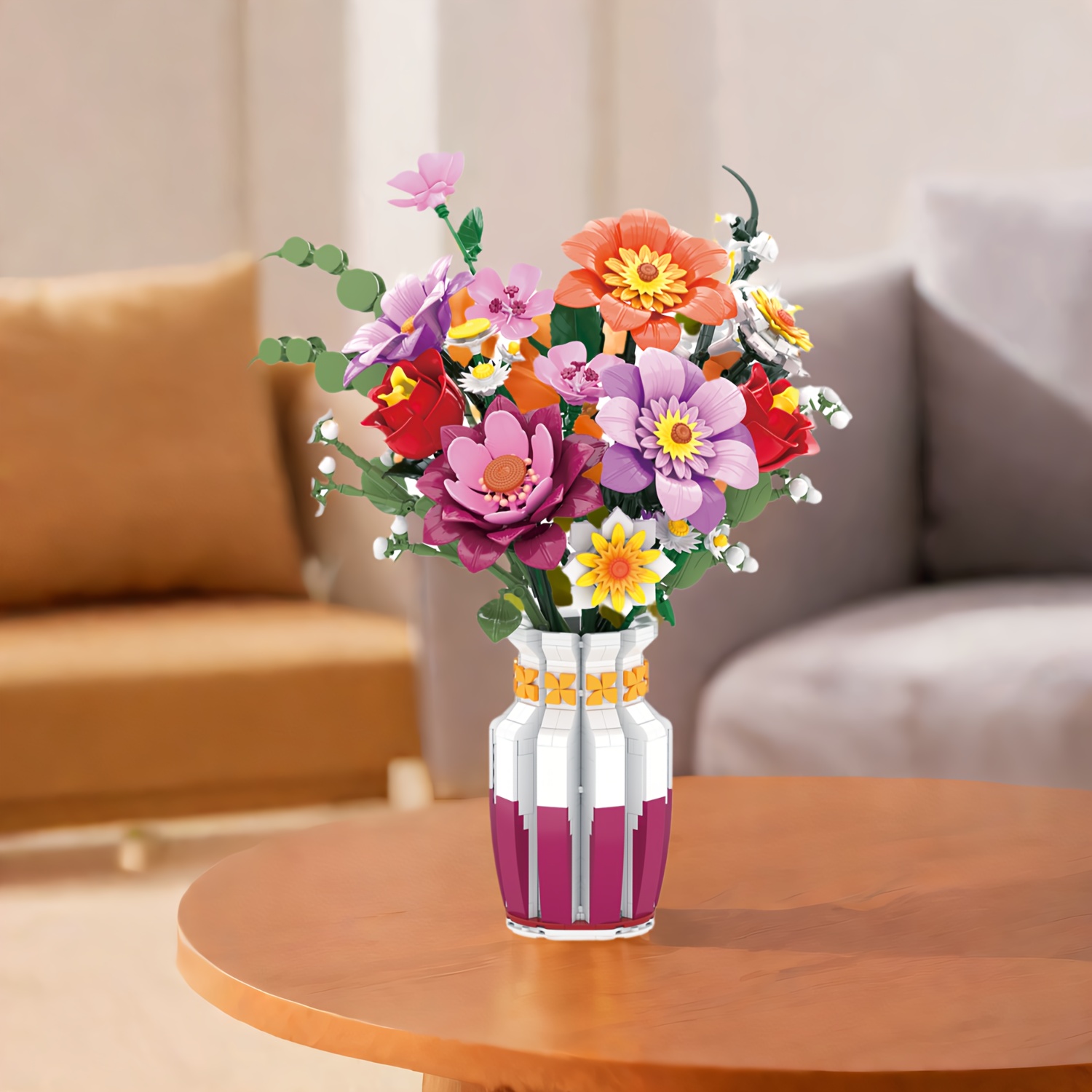 ada Proljetni Buket Umjetnih Cvijeća Građevinski Blokovi Set - Slika 5