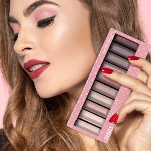 All-in-One Paleta Sjenila s Pokretnim Sun Visorom - Mat i Šljokasti Efekti, Nude Nijanse od Svijetlih do Tamnih (Bež, Braon, Roza, Siva, Crna), Dugotrajna Formula za Svakodnevne i Večernje Makeup Izglede - Organizator i Paleta u Jednom, Višenamjenski Alat za Šminkanje, Elegantno Pakiranje, Lagana Primjena