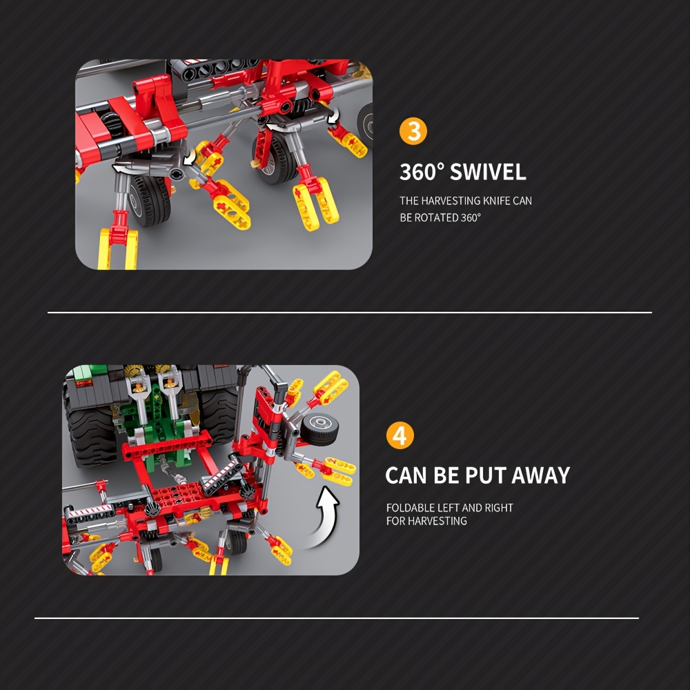 Set za izgradnju poljoprivrednog traktora od 1828 blokova - Slika 5