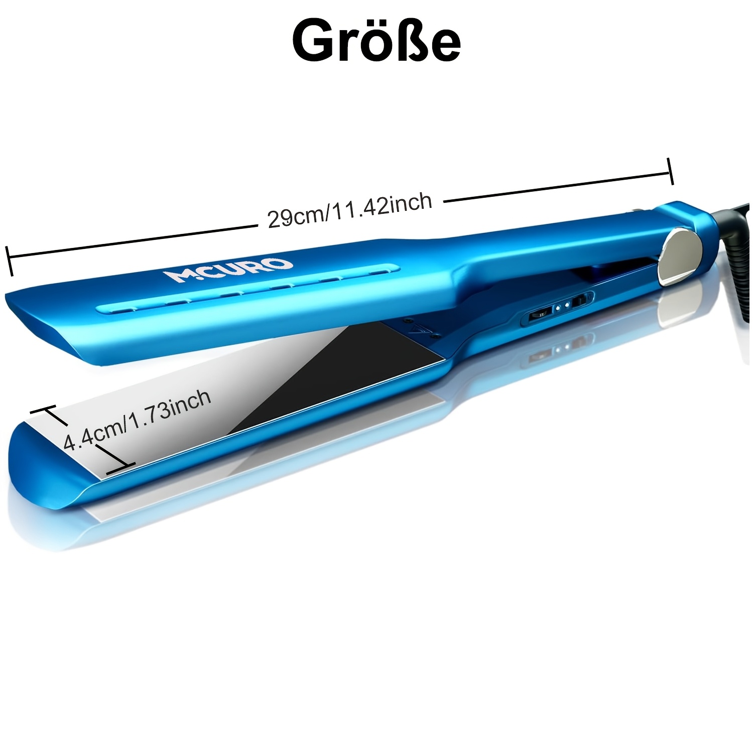 Profesionalna pegla za kosu | Nano Titan 4.32 cm široka glačala za kosu, podesiva temperatura 120-230℃, brzo zagrijavanje, dvostruki napon 110V-240V, pogodna za sve tipove kose, pokloni za žene, rođendanski i božićni pokloni - MCURO - Slika 5