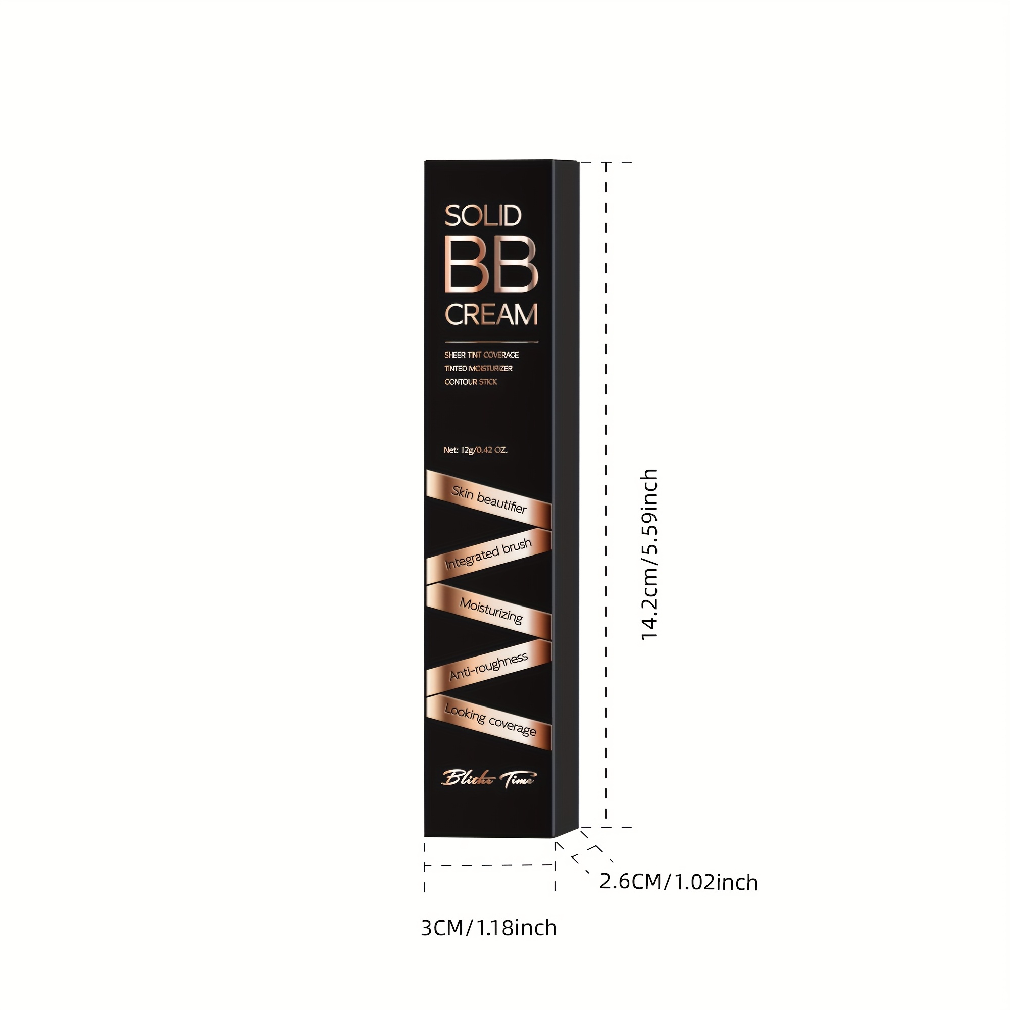 Blithe Time BB krema u stiku 12g/0.423 Fl.oz | Prirodni efekt šminke, zaštita od vode i znoja, učvršćivanje i kontrola masnoće, dvostruki stik s kistom za puder, prenosiva za putovanja - Slika 4