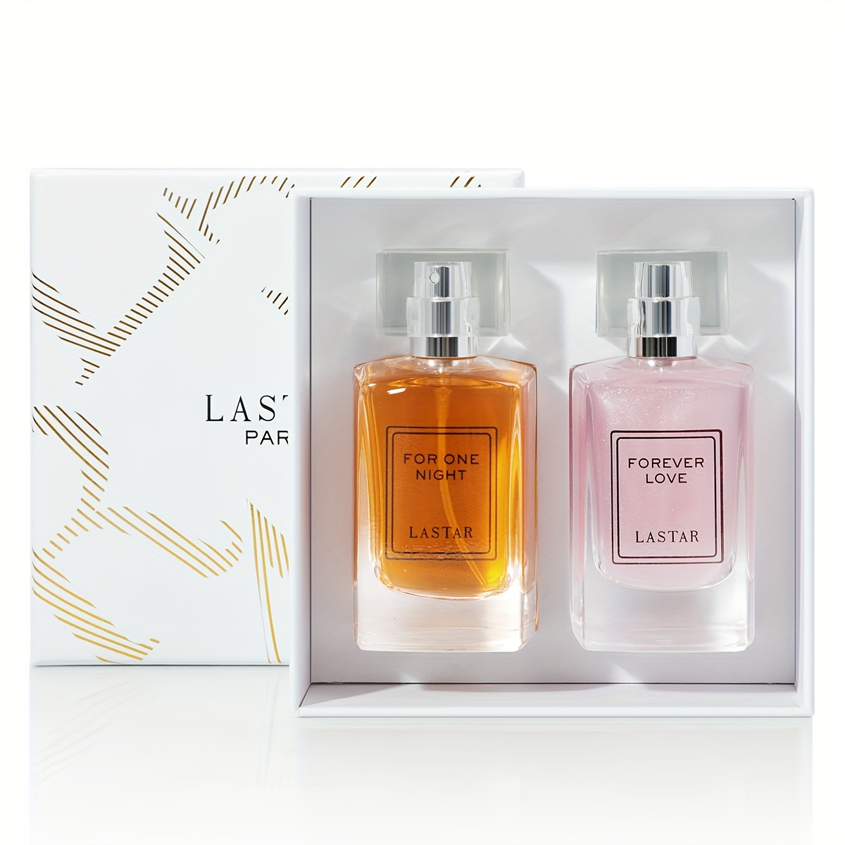 Poklon kutija ženski parfem u spreju, 2 bočice s različitim mirisima, dizajn staklene bočice, jednostavno i elegantno, svjež i dugotrajan miris, nježno i elegantno, prikladno za razne prilike, za vašu partnericu, osobnu upotrebu, Dan majki, ukupno 100 ml - Slika 3