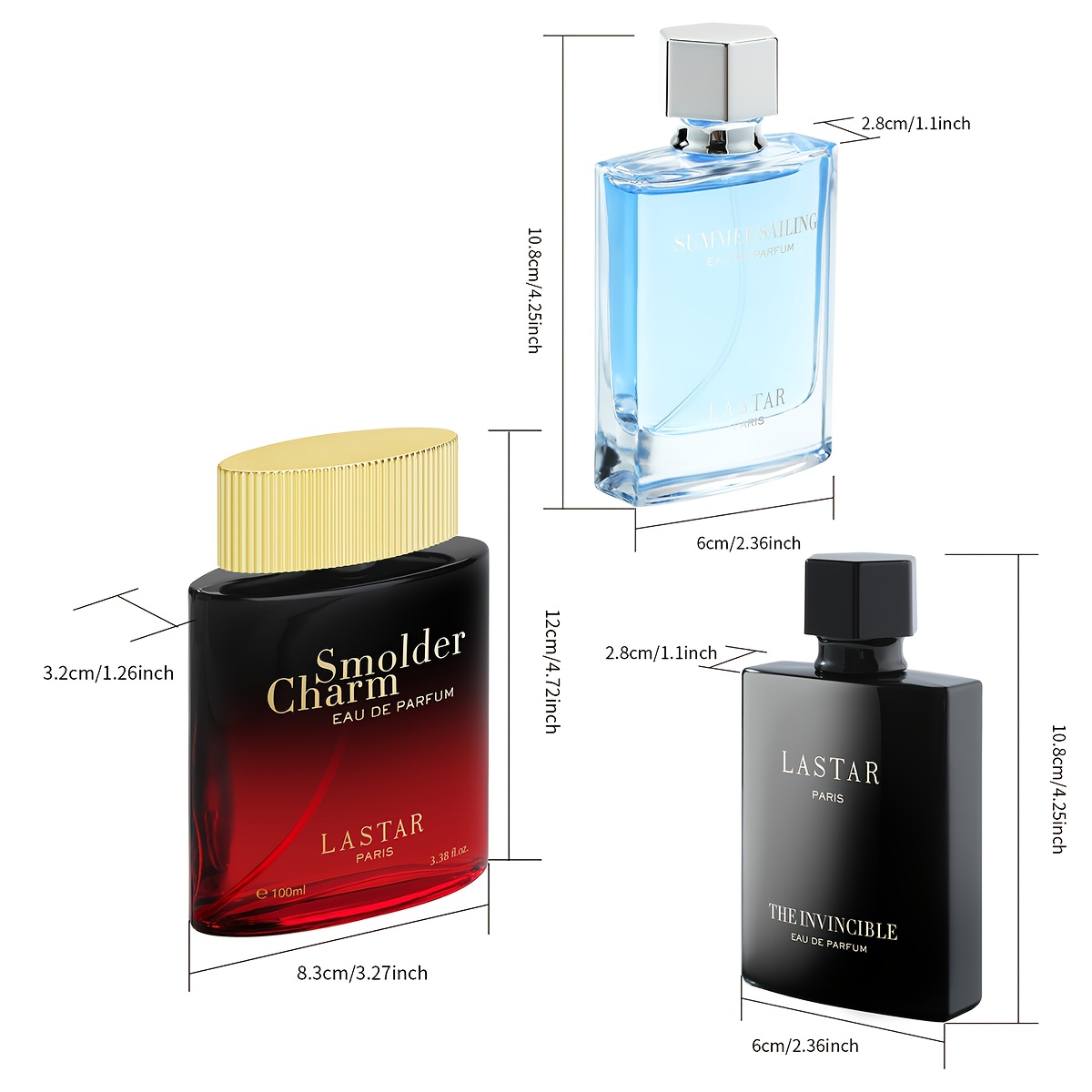 LASTAR Set parfema s feromonima, 100ml+50ml+50ml, Toffee, Amber Wood i Lavender, Violet i Rosemary, Cedarwood, Mature, Sunny and Alluring kombinacija parfema, Poklon pakiranje, Iznenađenje parfemsko poklon, Set parfema za žene, Parfemi - Slika 4