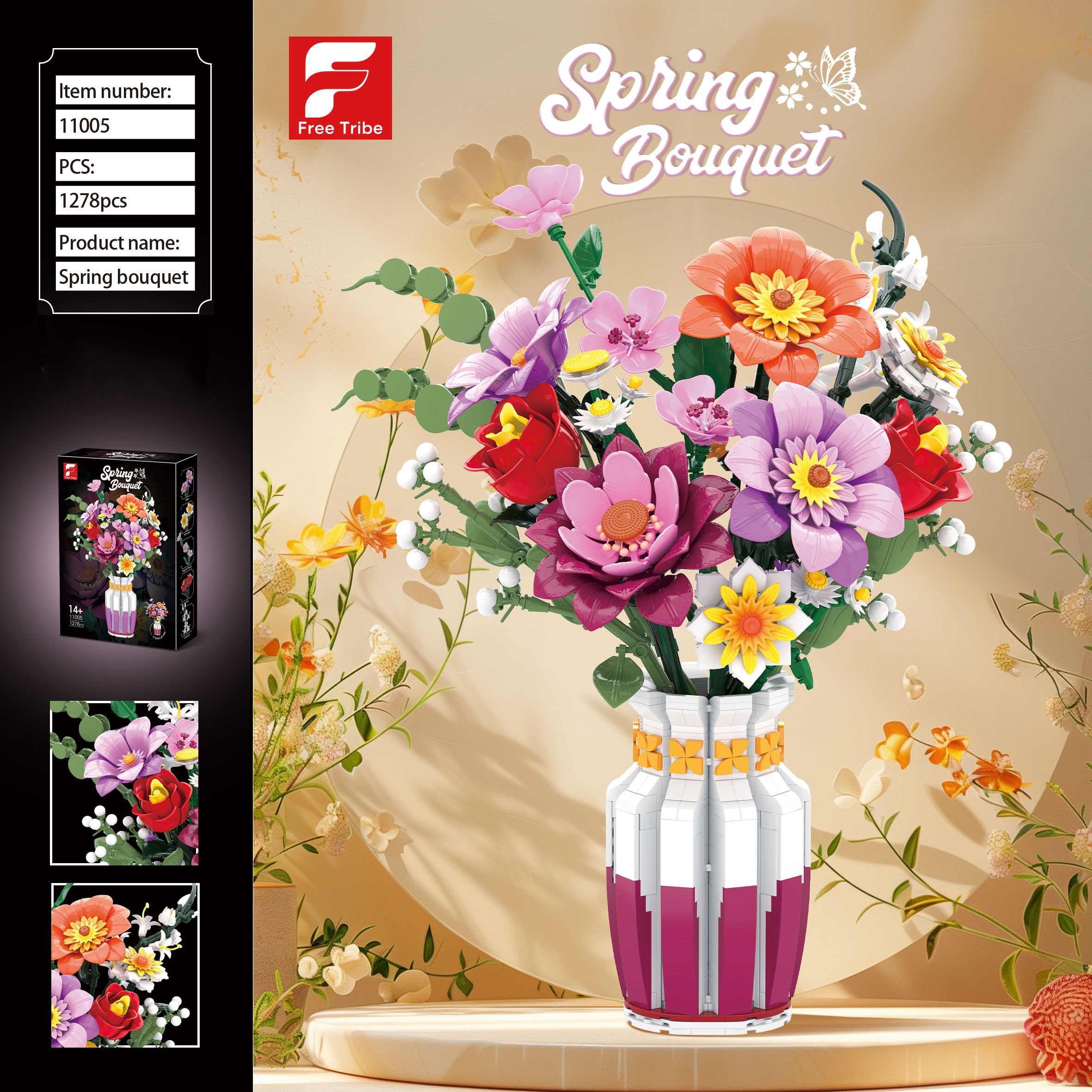 ada Proljetni Buket Umjetnih Cvijeća Građevinski Blokovi Set