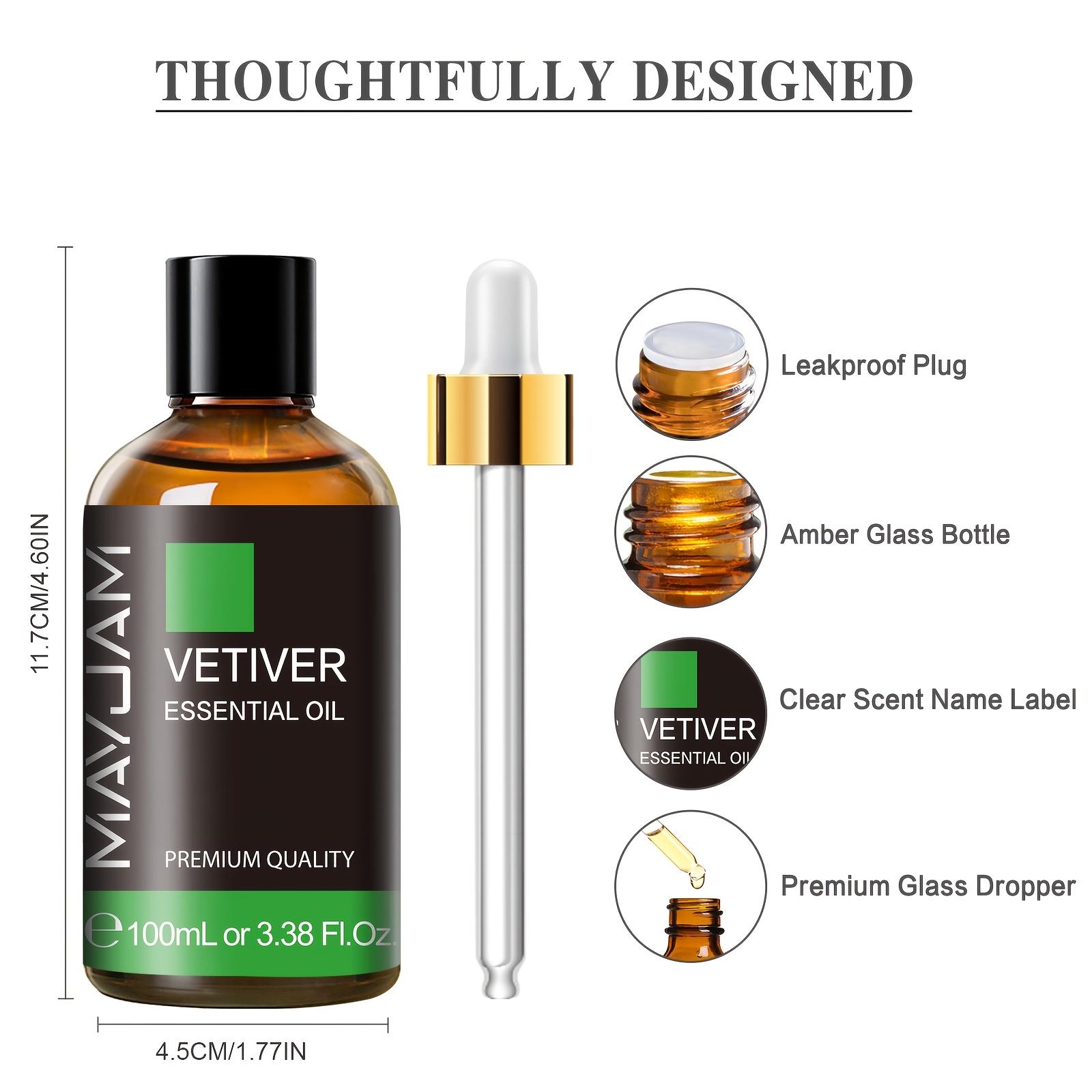 3.38 Fl Oz Vetiver Esencijalno Ulje |, Difuzor, Svijeća, Idealan Poklon Za Razne Prigode - MAYJAM - Slika 4