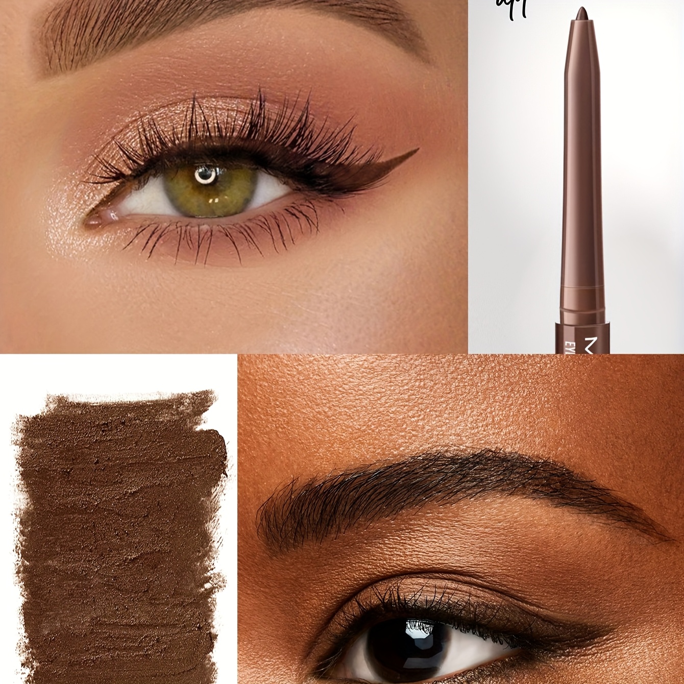 Dugotrajni Otporan na Razmazivanje Čokoladno Smeđi i Karamel Eyeliner - Krema Gel Formula s Preciznom Vrhom za Krilaste Izglede, Osjetljiv Svijetlo Bež Siguran, Jednostavan za Početnike za Svakodnevnu Upotrebu i Posebne Prigode (Smeđe Nijanse), Šminka Esencijalna, Prirodan Izgled, Lagana Primjena, Visokopigmentirana Boja, Eyeliner Gel, Make Up Proizvod, Luksuzni Make Up, Smeđi Eyeliner Olovka, Eyeliner Gel, Tekući Eyeliner, Šminka za Žene, Tekuća Eyeliner, Gel Eyeliner - Slika 4