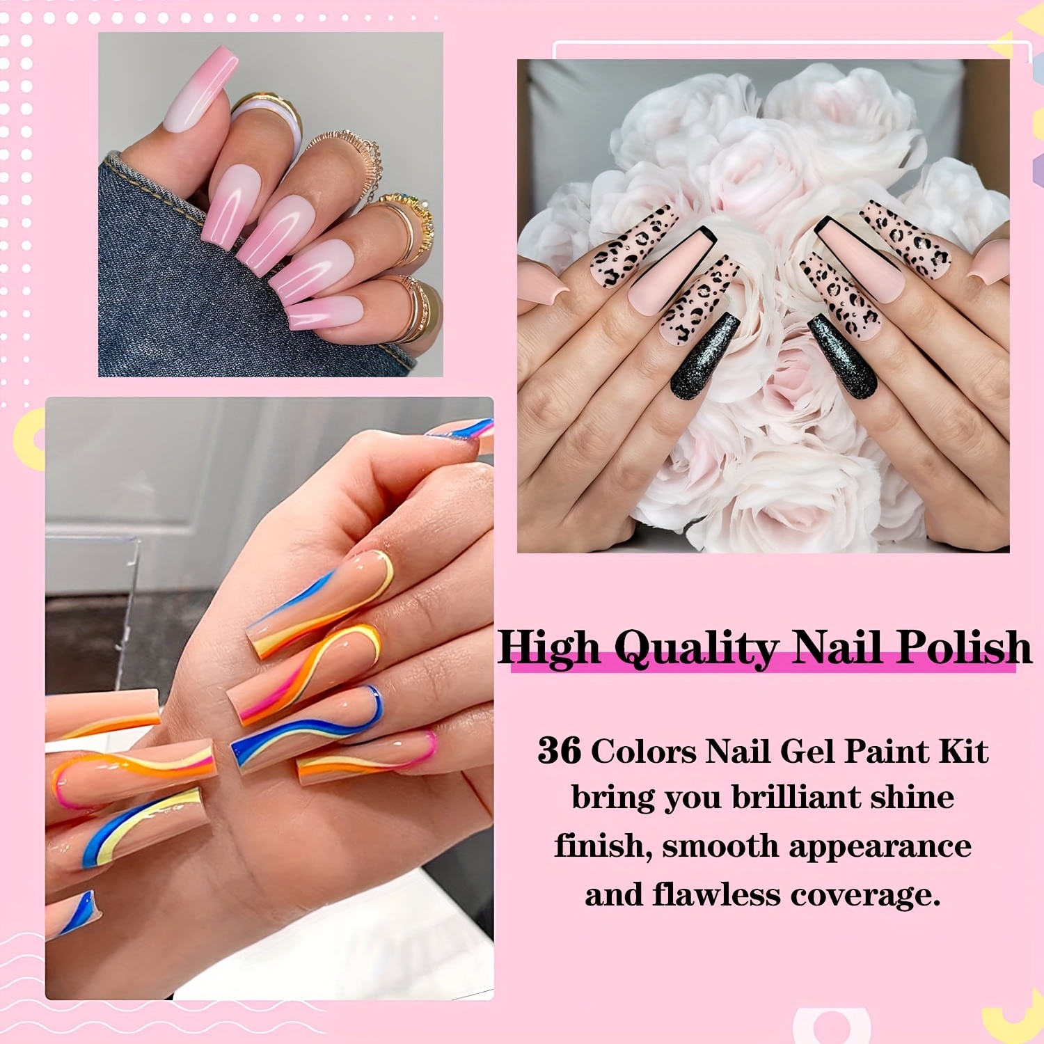 Skup od 36 gel lakova za nail art, savršen za dizajn noktiju kod kuće i u salonima, najbolji je poklon koji joj možete dati tijekom praznika i proslava. - Slika 2