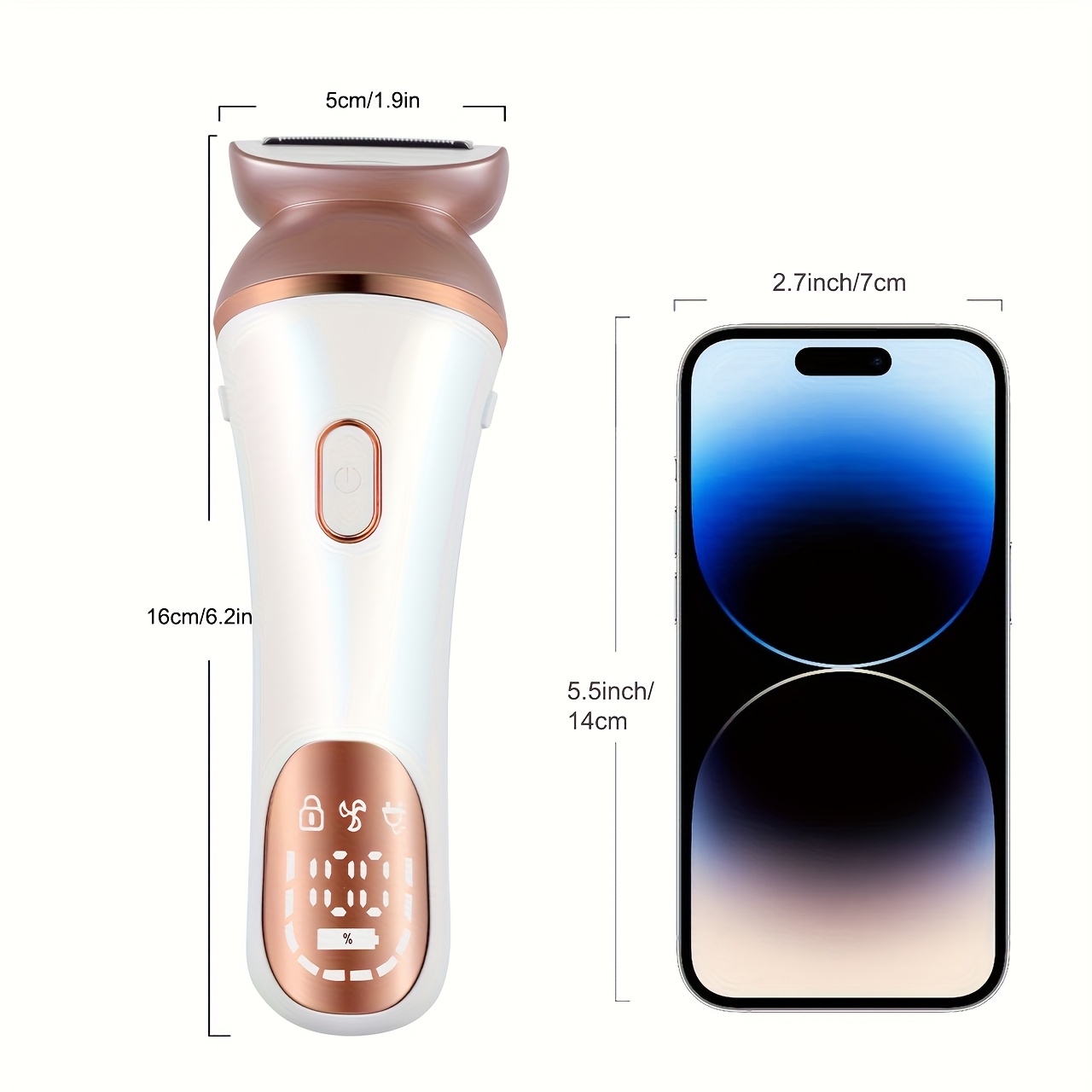 Ženski epilator za lice s tri glave | Punjivi, pametni boja riže ruža, oštrice od nehrđajućeg čelika, USB punjenje, marka HATTEKER, set tri u jedan za podplatice i intimno čišćenje, rođendanski poklon za djevojku, ceremonija za odrasle - Slika 5