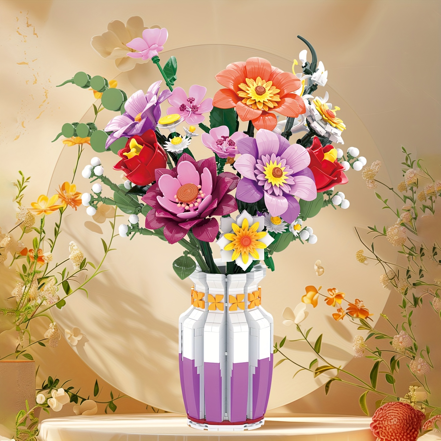 ada Proljetni Buket Umjetnih Cvijeća Građevinski Blokovi Set - Slika 7