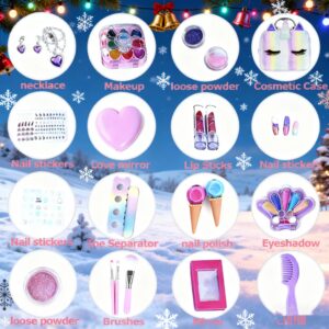 Set za šminkanje - Jednorog, Pahuljica, Lijepa djevojka, Kompletna kozmetička torbica s ružem, paletom sjenila, ogledalom, kistovima za šminkanje. Preslatki dizajn koji odmah privlači pažnju, idealan izbor za božićne i noć vještica poklone. Otvorite i uživajte u ljepoti iznenađenja!