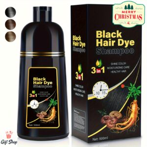 500ml Šampon za farbanje kose | Više boja u opciji, Farbanje brade, Čišćenje, Njega kose, Tri u jednom, Sastojci biljne esencije, Jednostavan za korištenje, Boja traje 30 dana, Unisex-Odrasli, Brend Bablabear