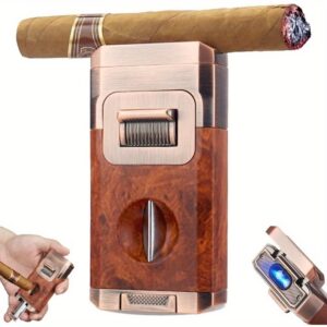 Sveobuhvatni set za početnike s upaljačem - Putnički set za duhan i cigare - Idealno za kampiranje, roštilj i outdoor - Savršen poklon za početnike (upaljač uključen) - Savršen poklon za pušače