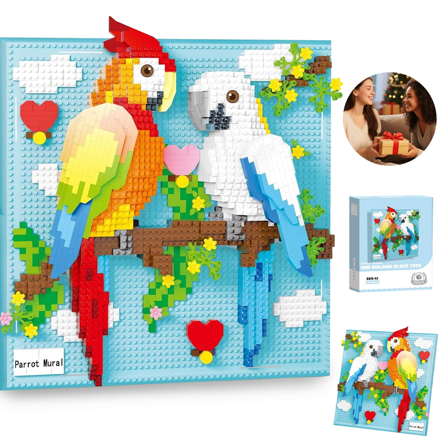 Izvrstan dizajn 3D set građevinskih blokova papige