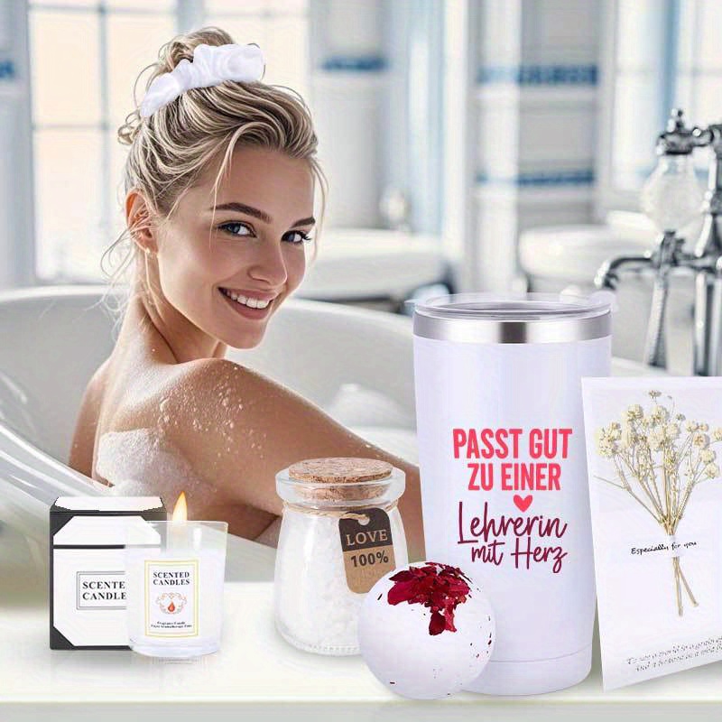 8-dijelni bijeli set za kupanje za žene s morskom solju i pjenastim sapunom, spa set, rođendanski poklon za samopomoć učiteljicama, savršen poklon za povratak u školu, dar za zahvalnost učiteljicama, spa doživljaj, stilski dodaci za kupanje, elegantna kutija za poklone, premium proizvodi za kupanje, visokokvalitetni miris, osnovne potrepštine za spa, set kutije za poklone, ljubitelji spa-a, rutina samopomoći - Slika 9