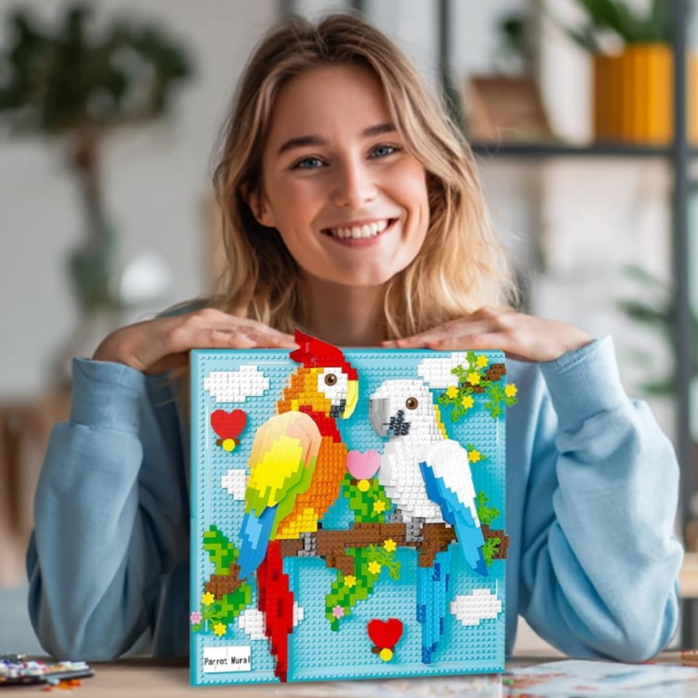 Izvrstan dizajn 3D set građevinskih blokova papige - Slika 5