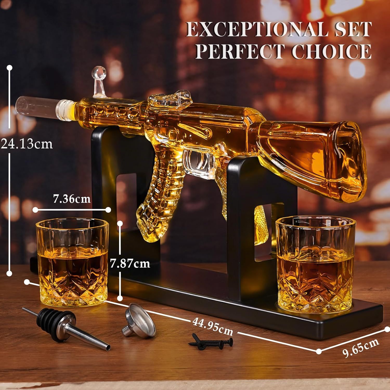 Set za dekanter viskija s 2 čaše - Jedinstveni rođendanski pokloni za tatu i djeda | Kul godišnjice pokloni za muža i muškarce | Raspršivač alkohola za bar za zabave - Slika 4