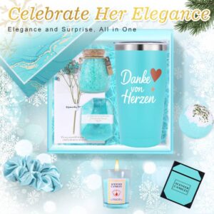 8 komada set poklon košarice za spa s mirisnim svijećama, bombicama za kupanje, solima za kupanje, vezicama za kosu i zahvalnicom u elegantnoj kutiji - Luksuzna njega za žene, poklon za rođendansku zabavu za suprugu, djevojku, sestru, majku - Soja/pčelinji vosak