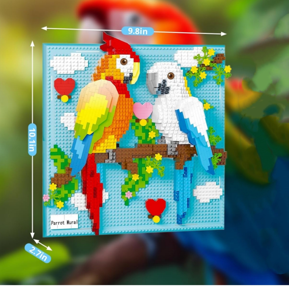 Izvrstan dizajn 3D set građevinskih blokova papige - Slika 6