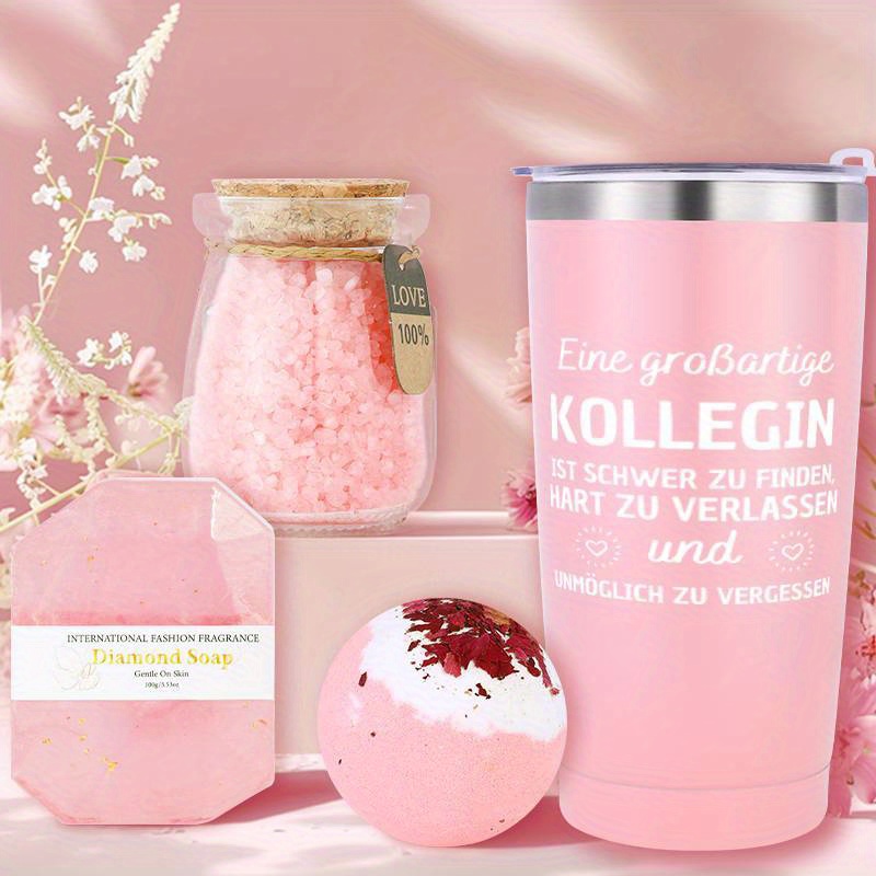 8 komada Luksuzni Spa i Poklon Set za Žene - Roza i Crna Mramorna Samopomoćna Kutija s Mirisnim s, Bombama za Kupanje, Sapunom, Solima za Kupanje, Poklon Kutijom i Čašom - Oproštaj od Kolega, Rođendan, Odlazak na Zabavu - Slika 5