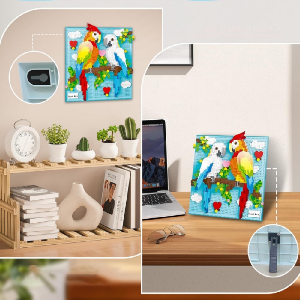 Izvrstan dizajn 3D set građevinskih blokova papige - Slika 4