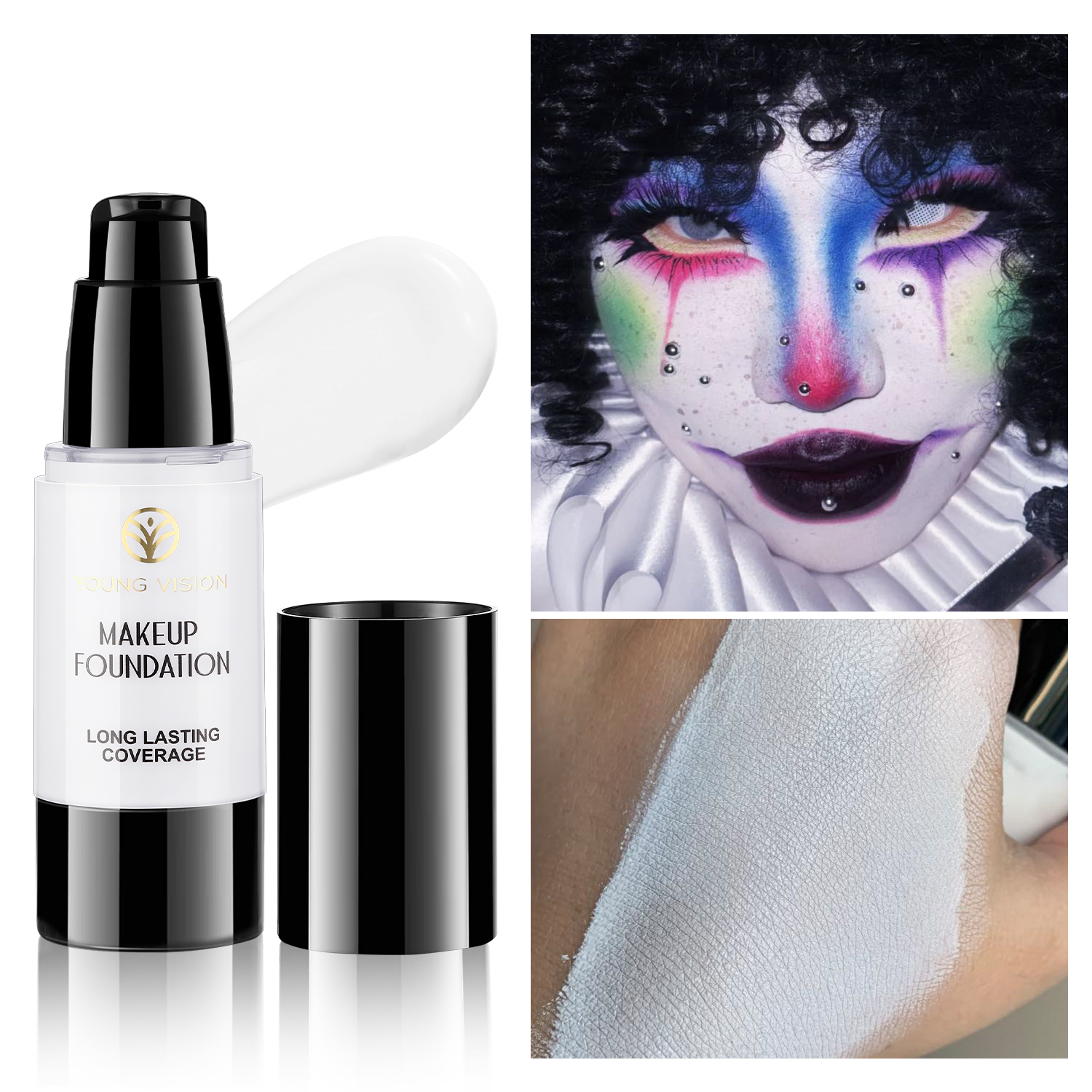 4 kom./6 kom. Gotički Cosplay Makeup Set - Višebojne Sjenke za Oči, Eyeliner Stamp, Puder, Crni Ruž i Glitter za zabave, Noć vještica, Cosplay izgled - Slika 3