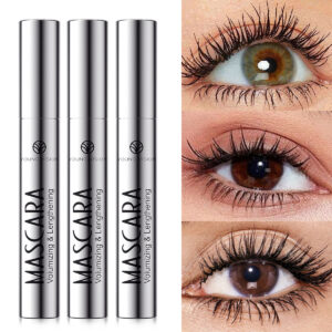 3 komada VISION Maskara - Vodootporna, Otporna na mrlje, Dugotrajna, Uvijanje i Definiranje, Prirodno Crna Pojačivač za Trepavice za Pun, Dramatičan Izgled - Jednostavna Primjena, Formula bez Grudvica, Elegantan Srebrnasti Završetak za Elegantnu Šminku