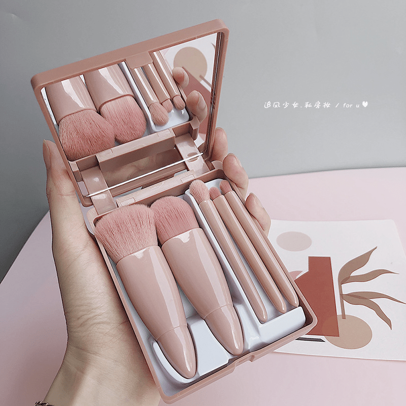 10 komada set za šminkanje lica s puderom, korektorom, konturom, rumenilom i mat bronzer prahom, uključuje 5 ružičastih četkica s kutijom s ogledalom, dugotrajni, prijenosni profesionalni set za šminkanje za žene, set za konturiranje, sveujedan set za šminkanje lica kao poklon - Slika 5