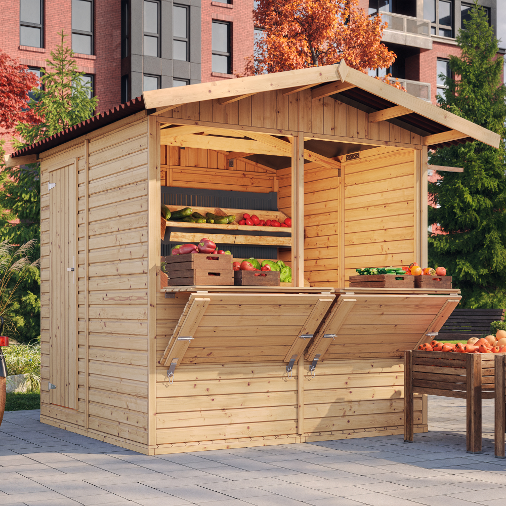 Drvena prodajna kućica.kiosk.štand M149 – 205 x 199 cm – 4 m²