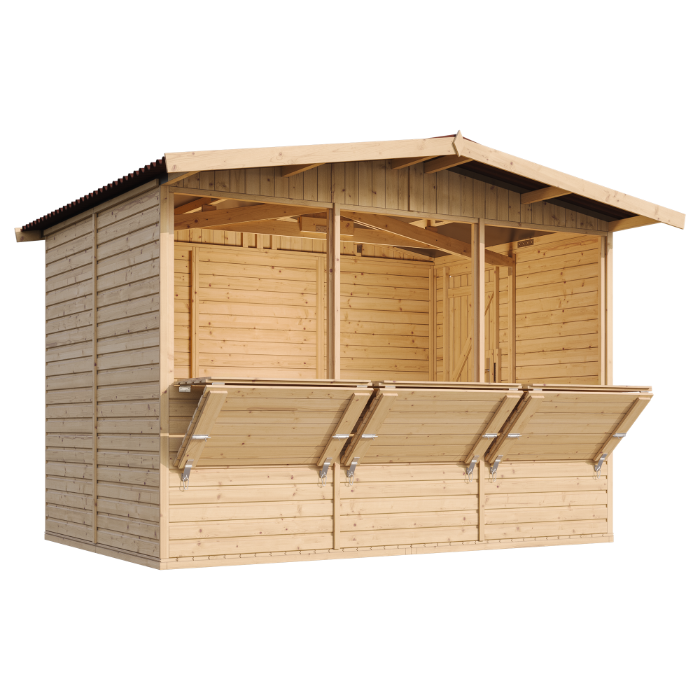 Drvena prodajna kućica.kiosk.štand M150A – 303 x 199 cm – 6 m² - Slika 2