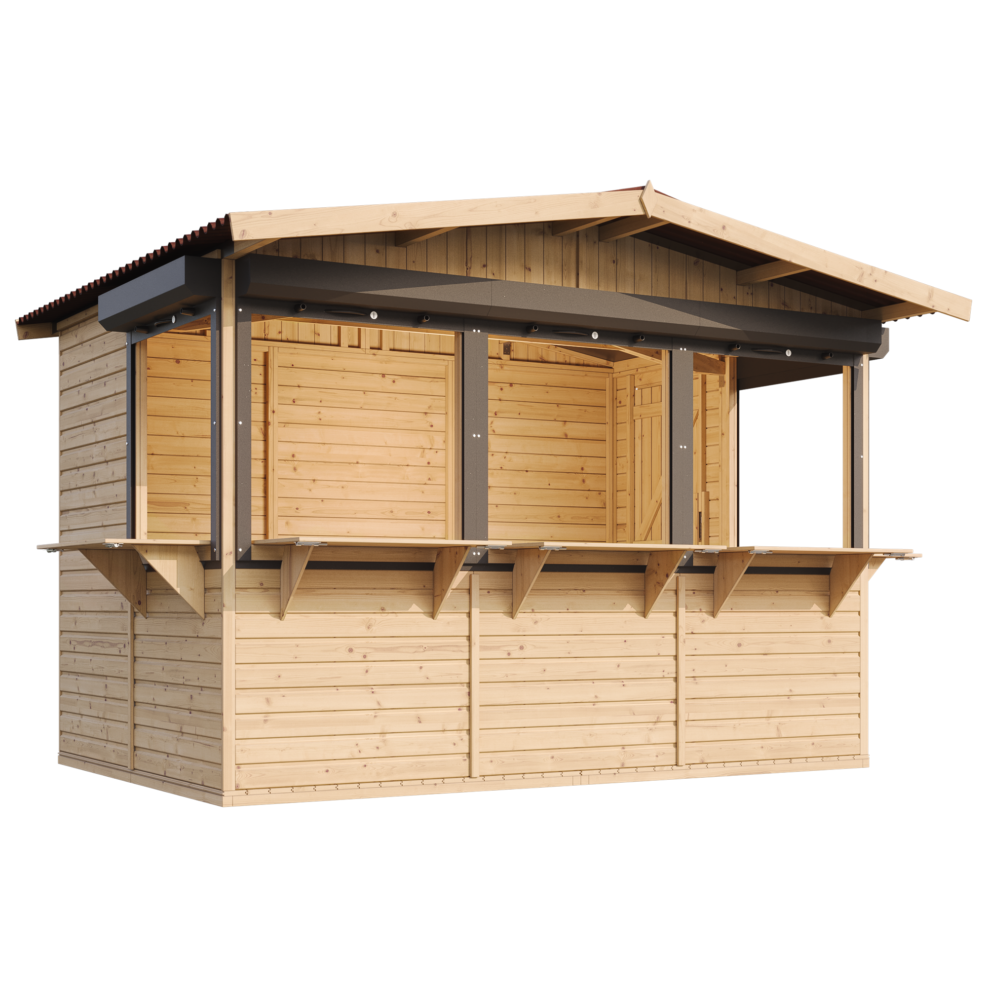 Drvene prodajne kućice. kiosk